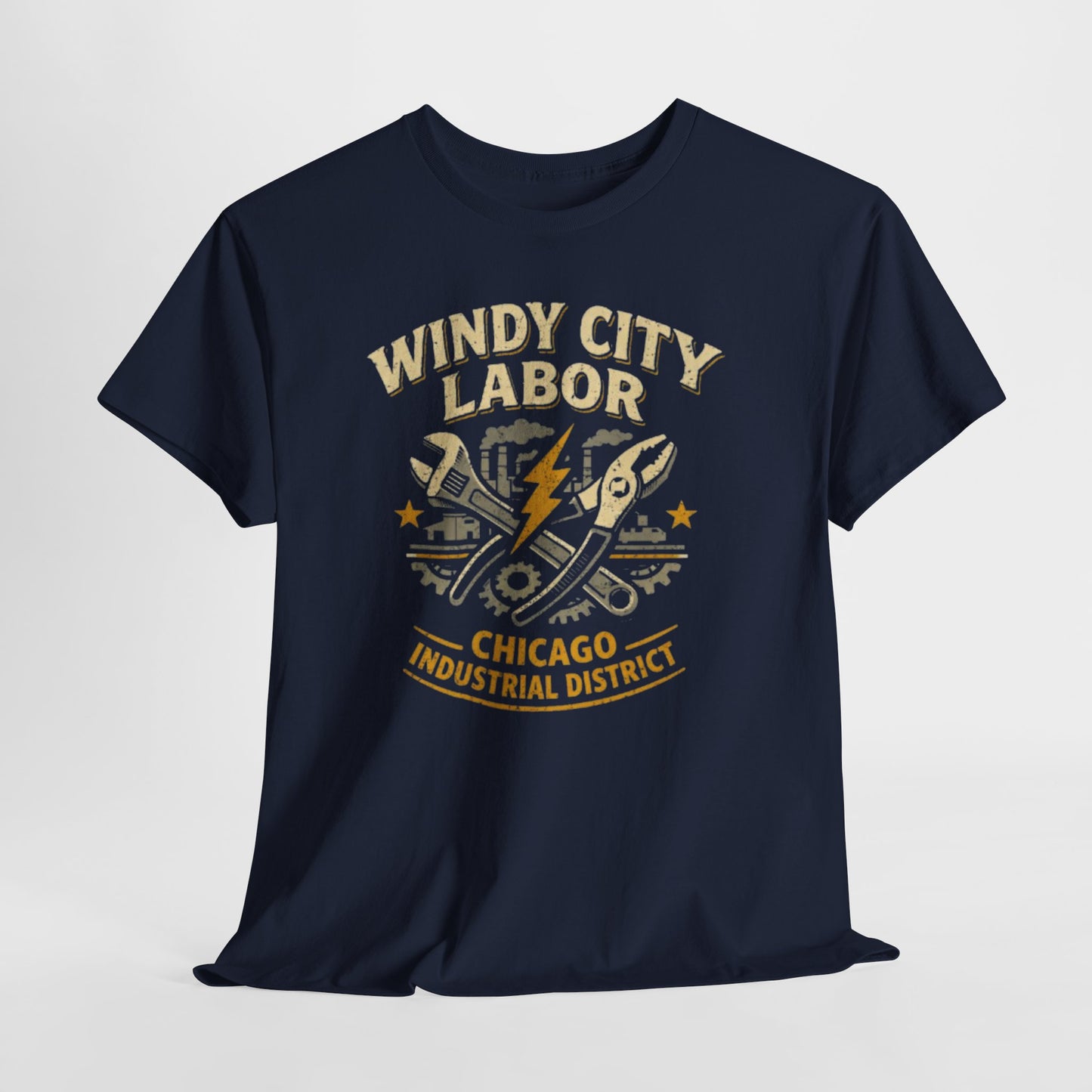 Lavender Windy City Labor Chicago Industrial District T-Shirt – Vintage Worker Graphic Tee