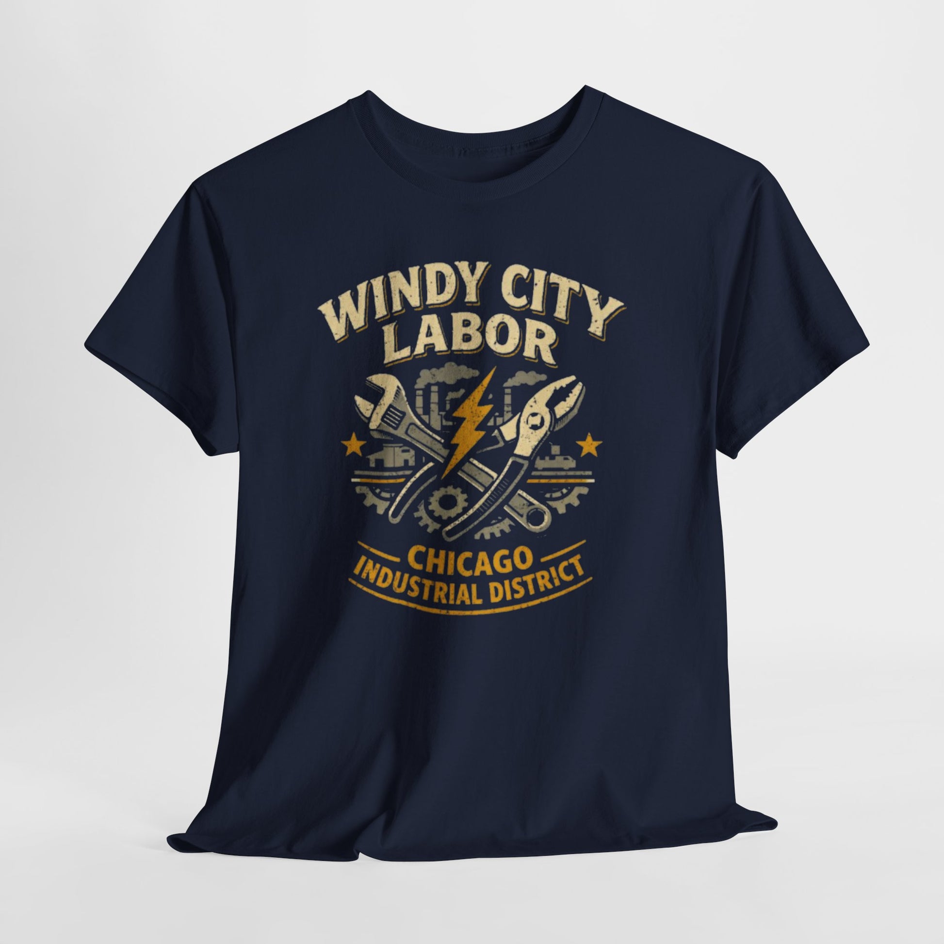 Lavender Windy City Labor Chicago Industrial District T-Shirt – Vintage Worker Graphic Tee