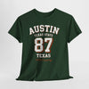 Dark Slate Gray Austin Texas State 87 Graphic T-Shirt – Vintage Varsity City Streetwear Tee