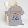 Dark Gray New York Baseball T-Shirt — "Just Swing, Play Hard, Enjoy, Hit Homers" Graphic Tee