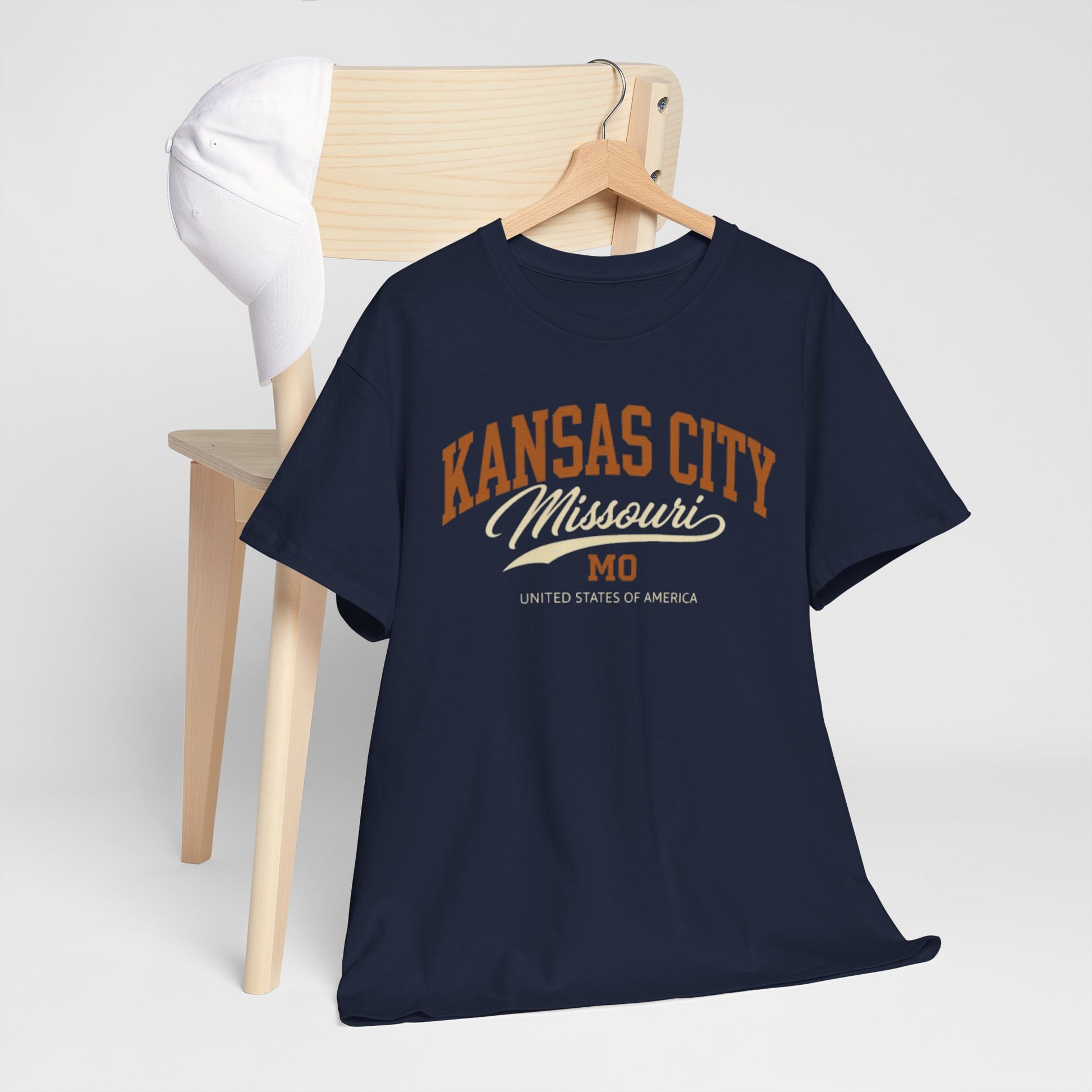 Dark Slate Gray Kansas City Missouri Vintage Script Tee — KC MO City  T-Shirt