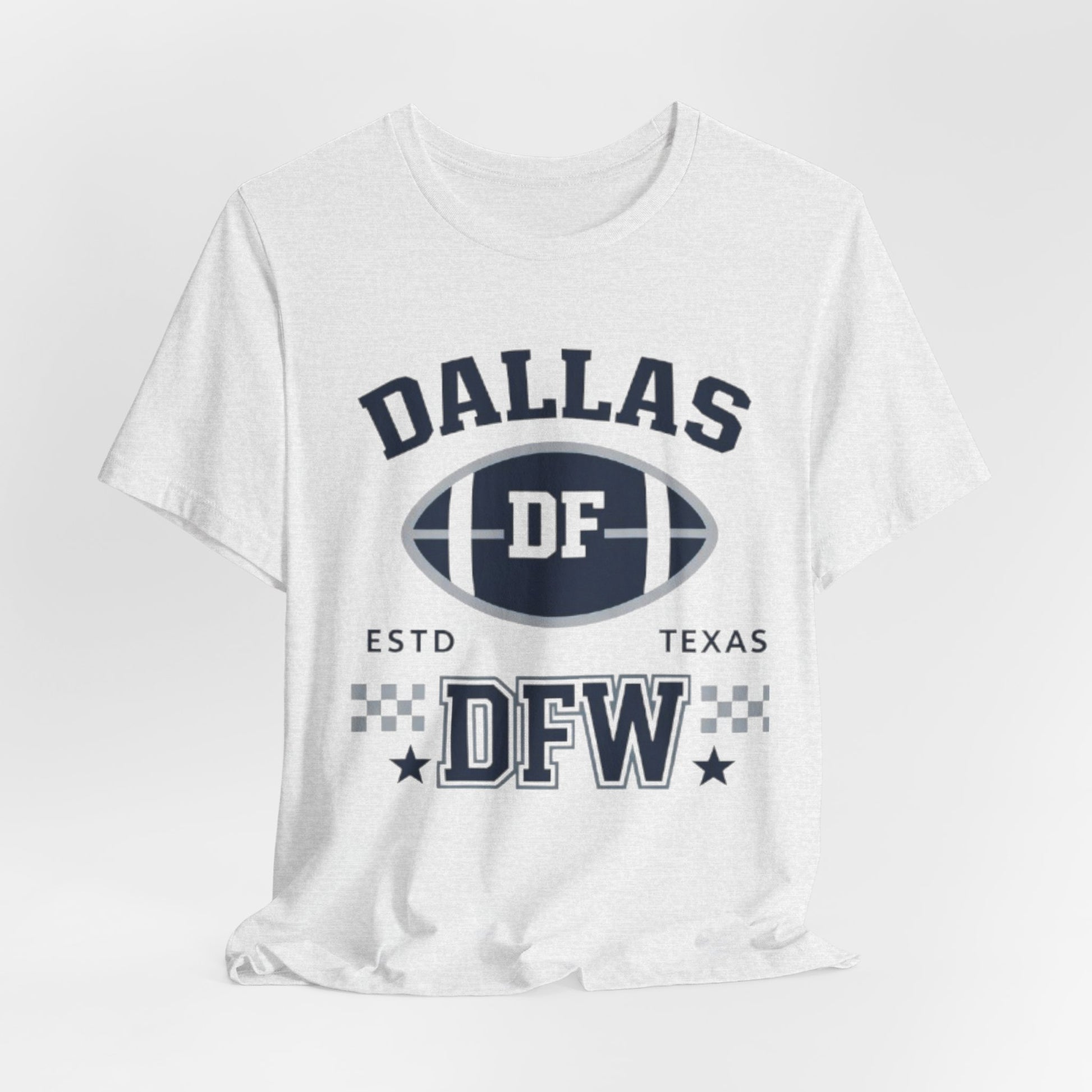Lavender Dallas DFW Football Tee – Texas Vintage Sports T-Shirt