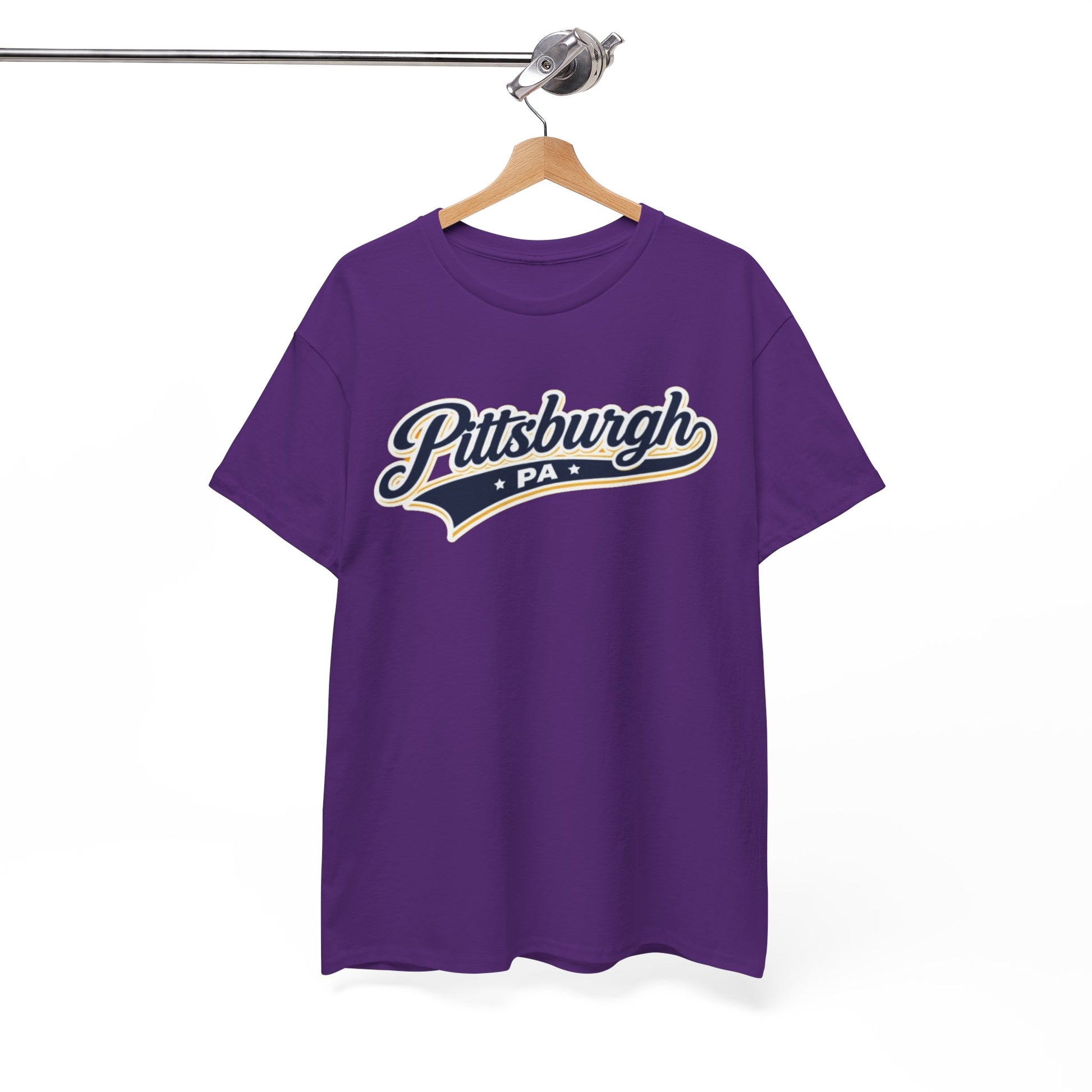 Pittsburgh PA Script T-Shirt — Gold City Tee Retro athletic and varsity layouts streetwear fashion product image 5