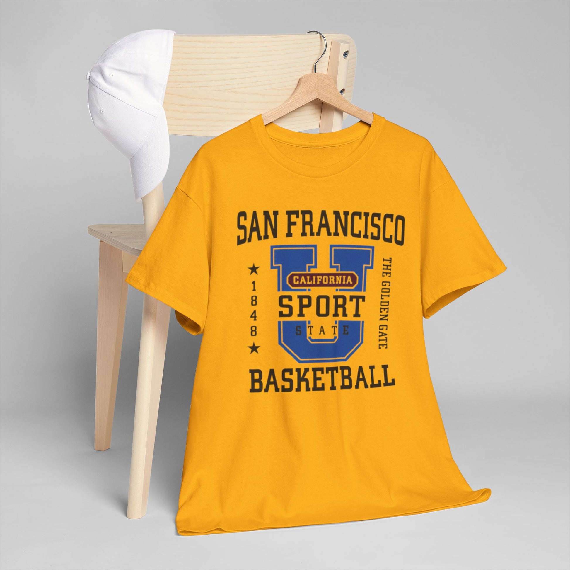 Gray San Francisco Basketball Collegiate Graphic T-Shirt – Golden Gate City Sports Tee