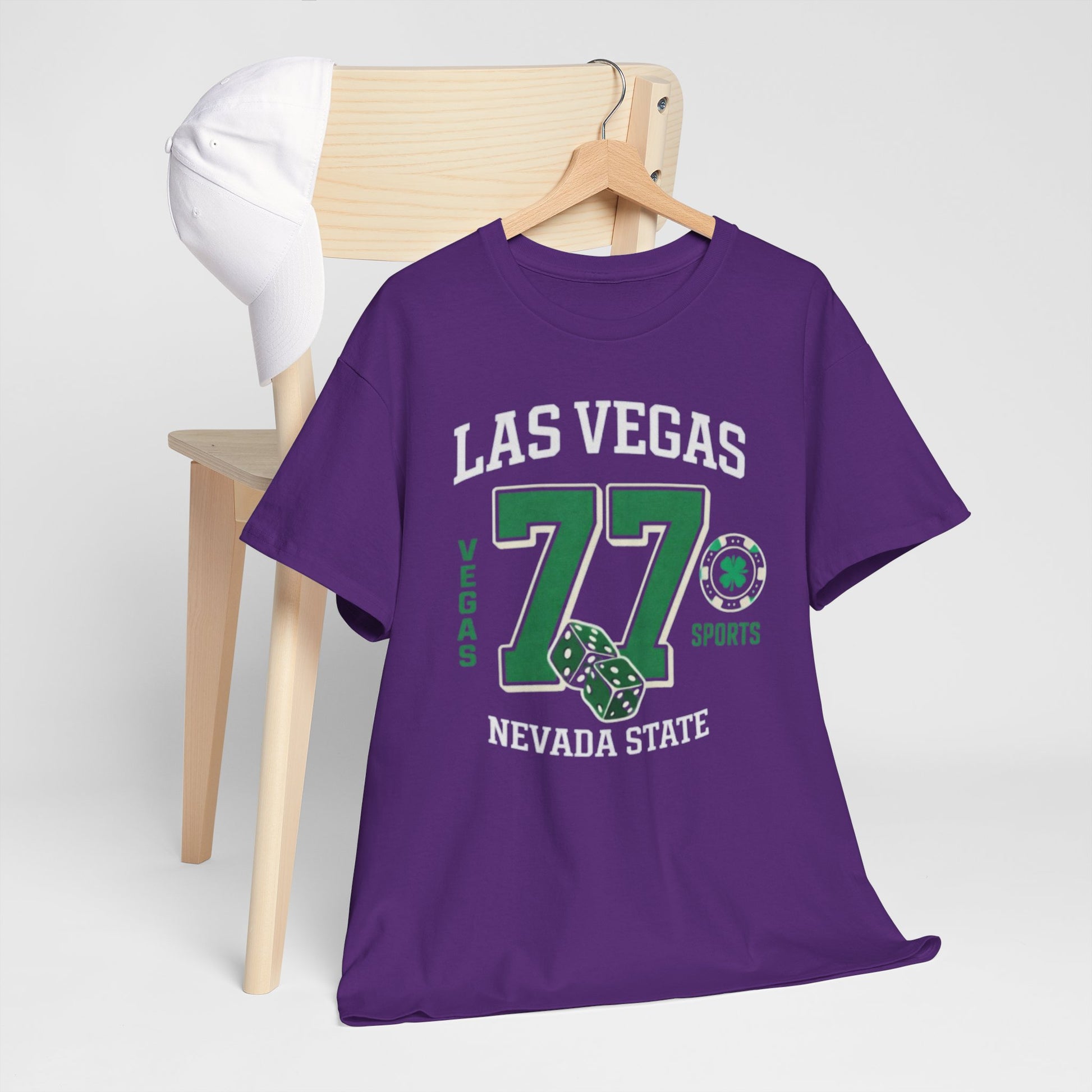 Lavender Las Vegas 77 Nevada State Tee – Retro Sports Casino Graphic T-Shirt