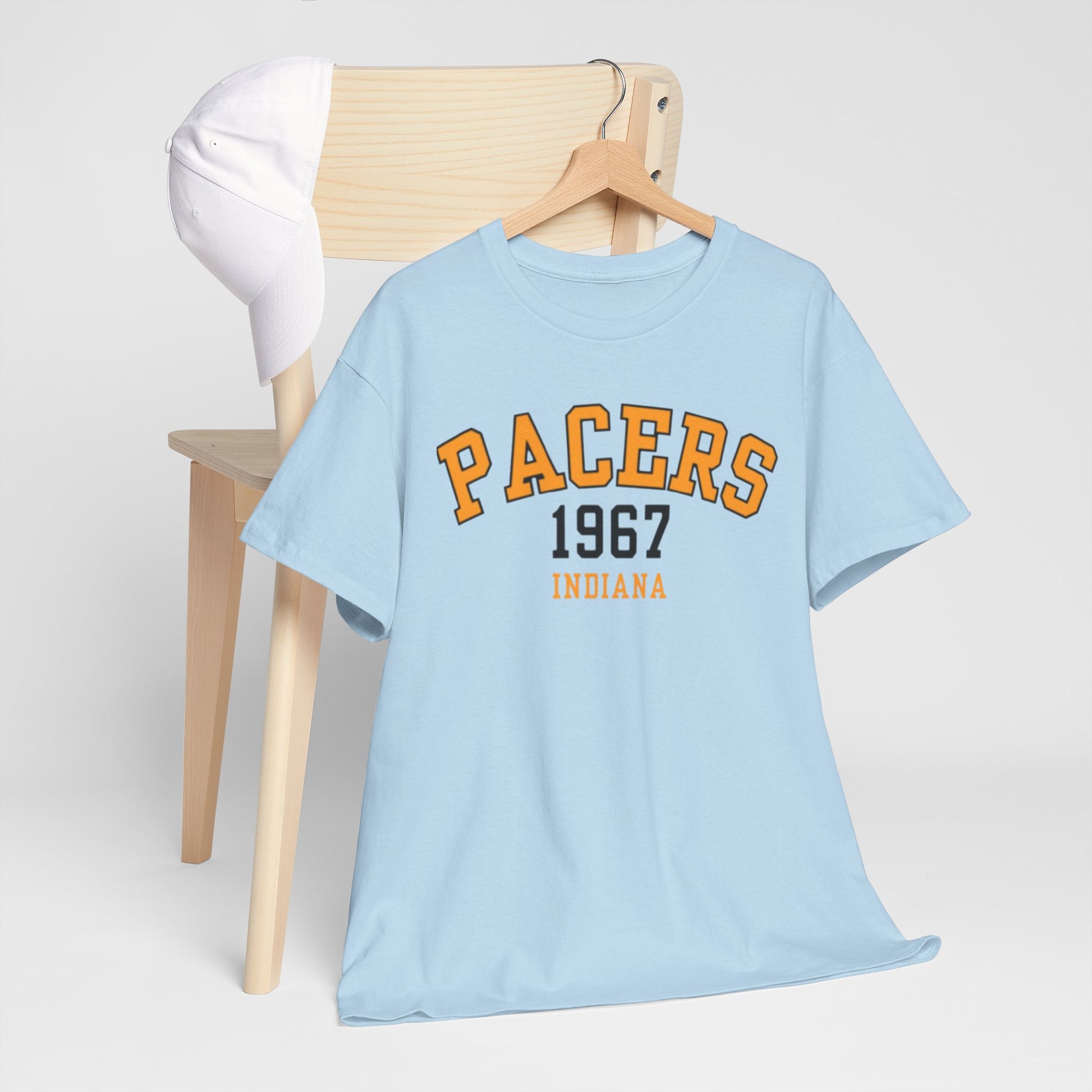 Light Blue Pacers 1967 Indiana T-Shirt — Vintage Basketball Tee