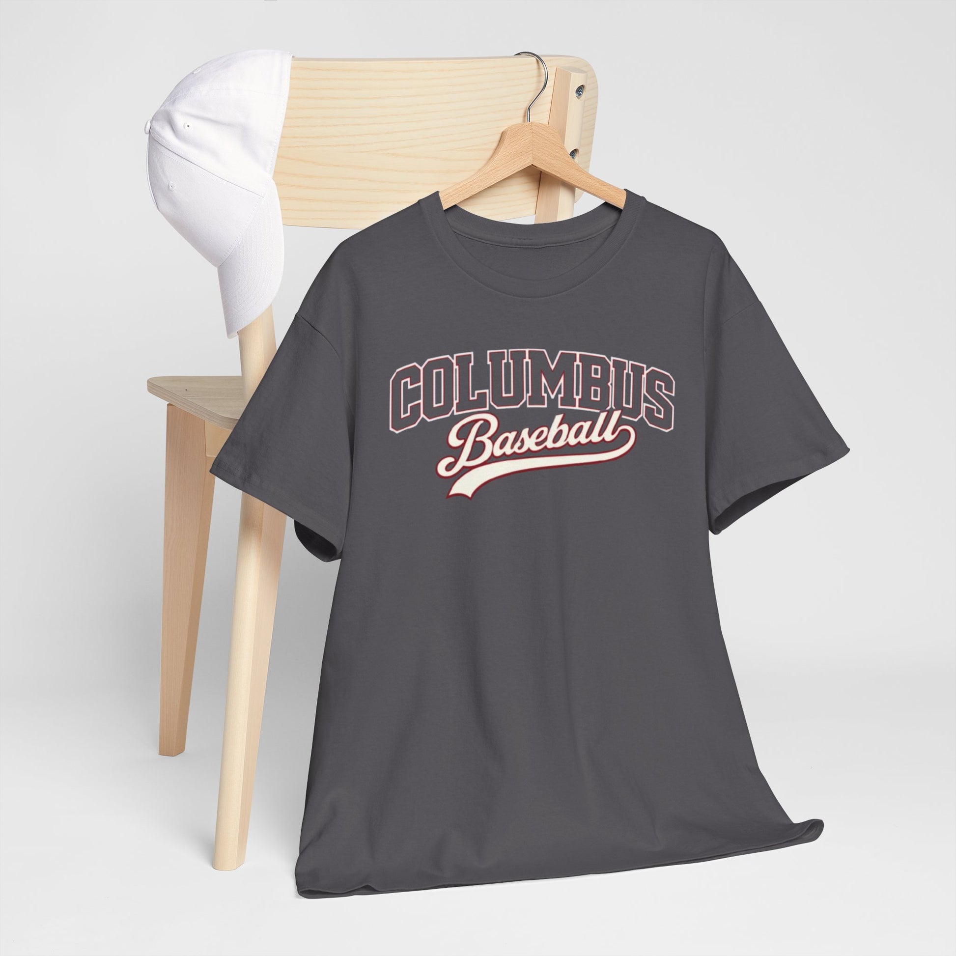 Dim Gray Columbus Baseball Tee — Vintage Shirt