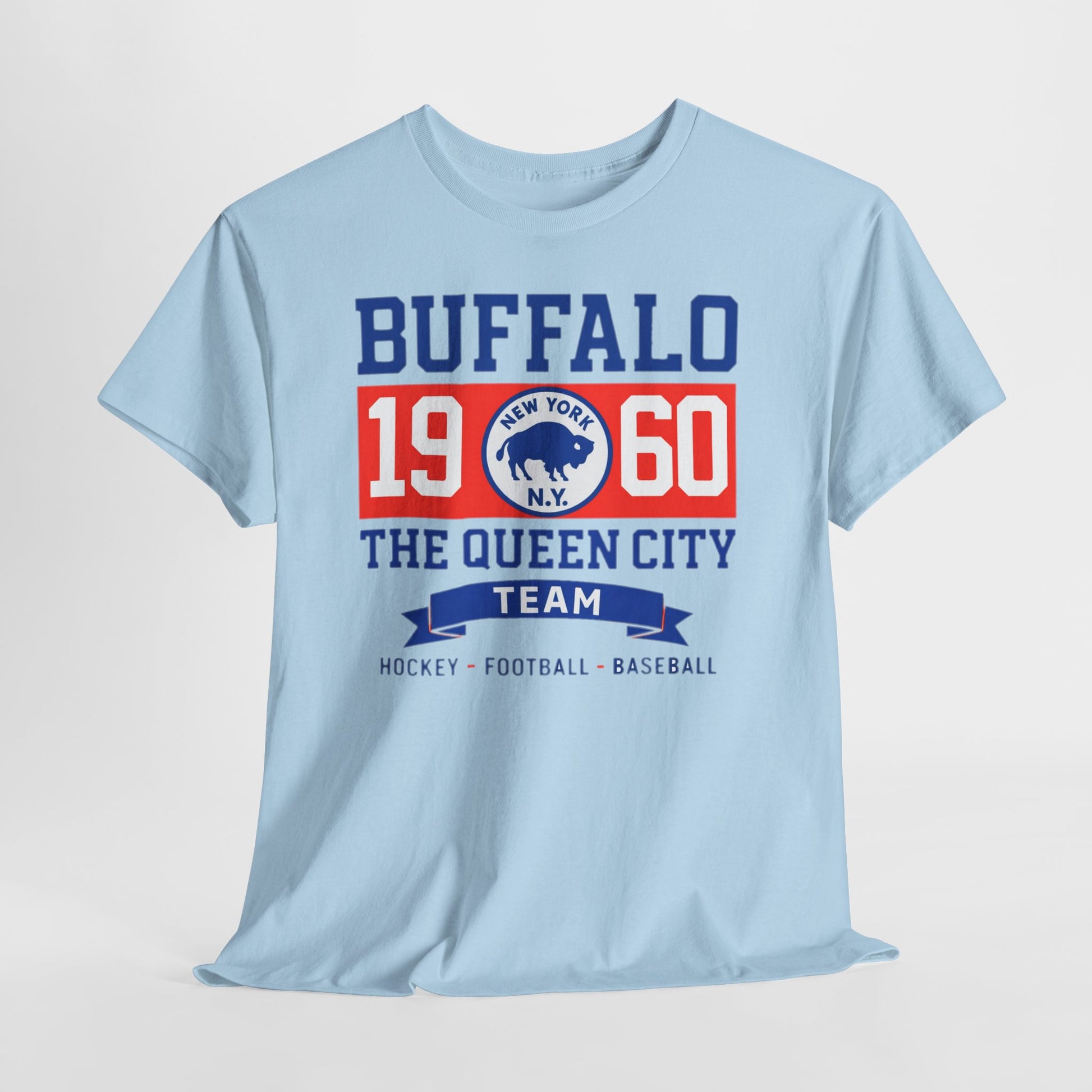 Lavender Buffalo 1960 The Queen City Team Tee — Vintage New York Sports Shirt