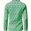 White Smoke Men'S Plaid Long-Sleeve Shirt with 3D Digital Printing, Suitable for Casual Outings, Entertainment, And Gatherings