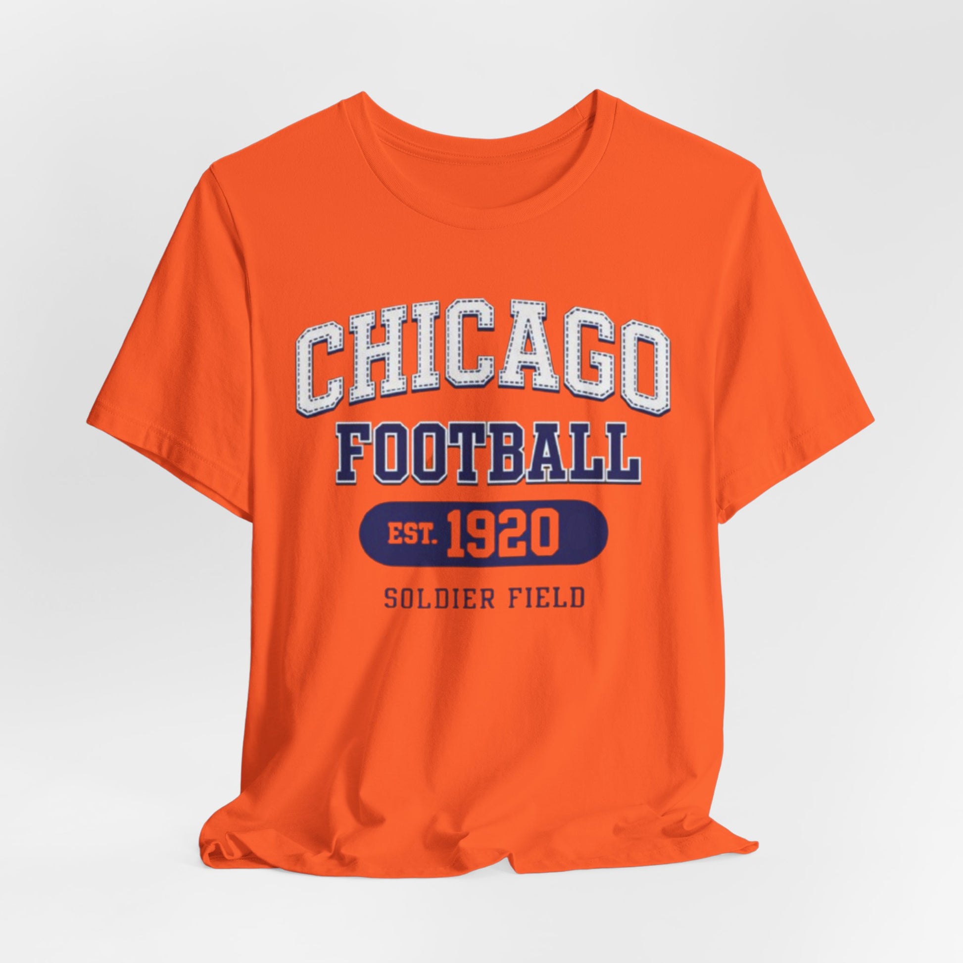 Lavender Chicago Football EST 1920 Shirt – Orange Soldier Field Vintage Game Day T Shirt