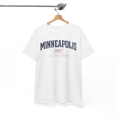 Minneapolis Vintage Script Tee — Minneapolis MN Retro City T-Shirt – nfl fan apparel, football shirt, image 1.0
