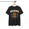 White Smoke Miami Florida Basketball Tee — Retro Palm Tree Hoop Graphic T-Shirt  Florida Sports  Shirt