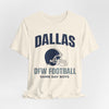 Antique White Dallas DFW Football Tee — Game Day Boys Helmet T-Shirt