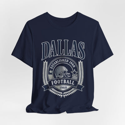 Dallas Football Vintage Helmet Tee — Established 1960 Retro Sports T-Shirt – game day outfit, breathable comfort wear, image 1.0