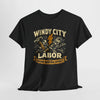 Dark Slate Gray Windy City Labor Chicago Industrial District T-Shirt – Vintage Worker Tools Graphic Tee