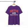 White Smoke Boston 1630 Massachusetts Tee — City of Champions Vintage College T-Shirt