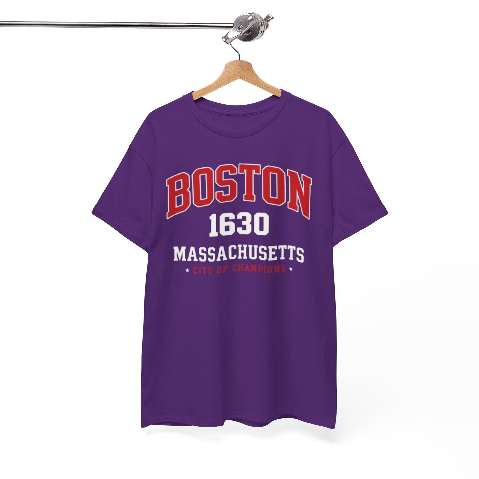 White Smoke Boston 1630 Massachusetts Tee — City of Champions Vintage College T-Shirt