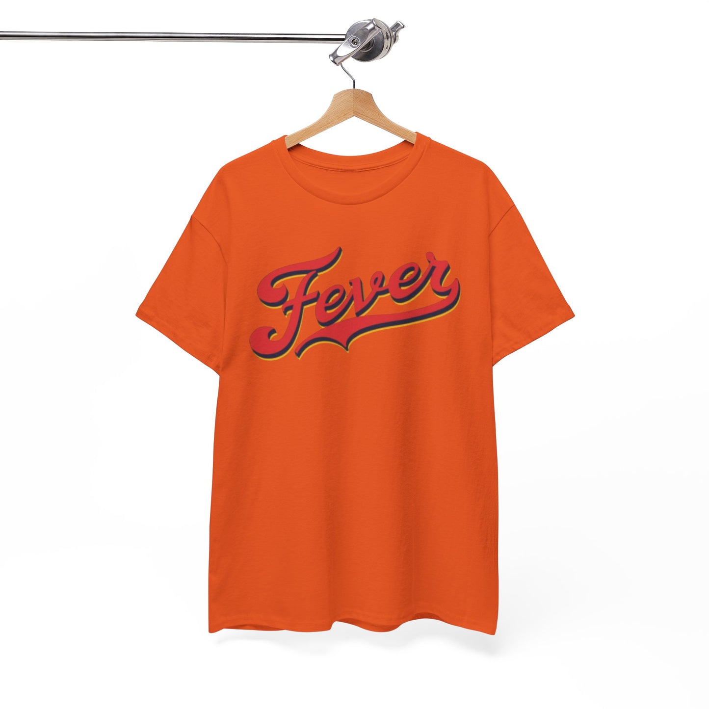 White Smoke Indiana Fever Retro Script Tee — Vintage Red & Gold Graphic T-Shirt