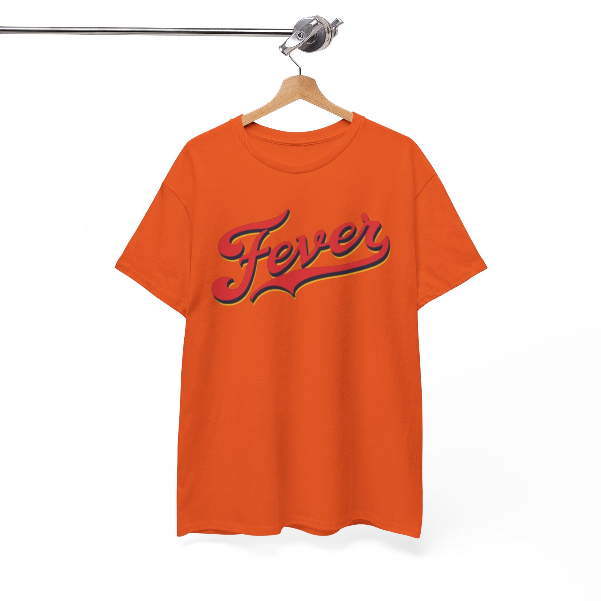 White Smoke Indiana Fever Retro Script Tee — Vintage Red & Gold Graphic T-Shirt