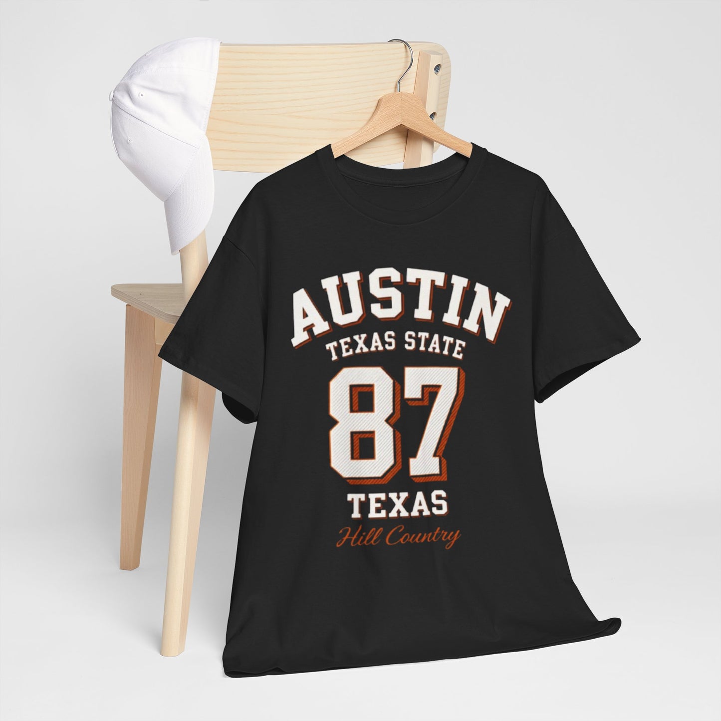 Dark Slate Gray Austin Texas State 87 Graphic T-Shirt – Vintage Varsity City Streetwear Tee