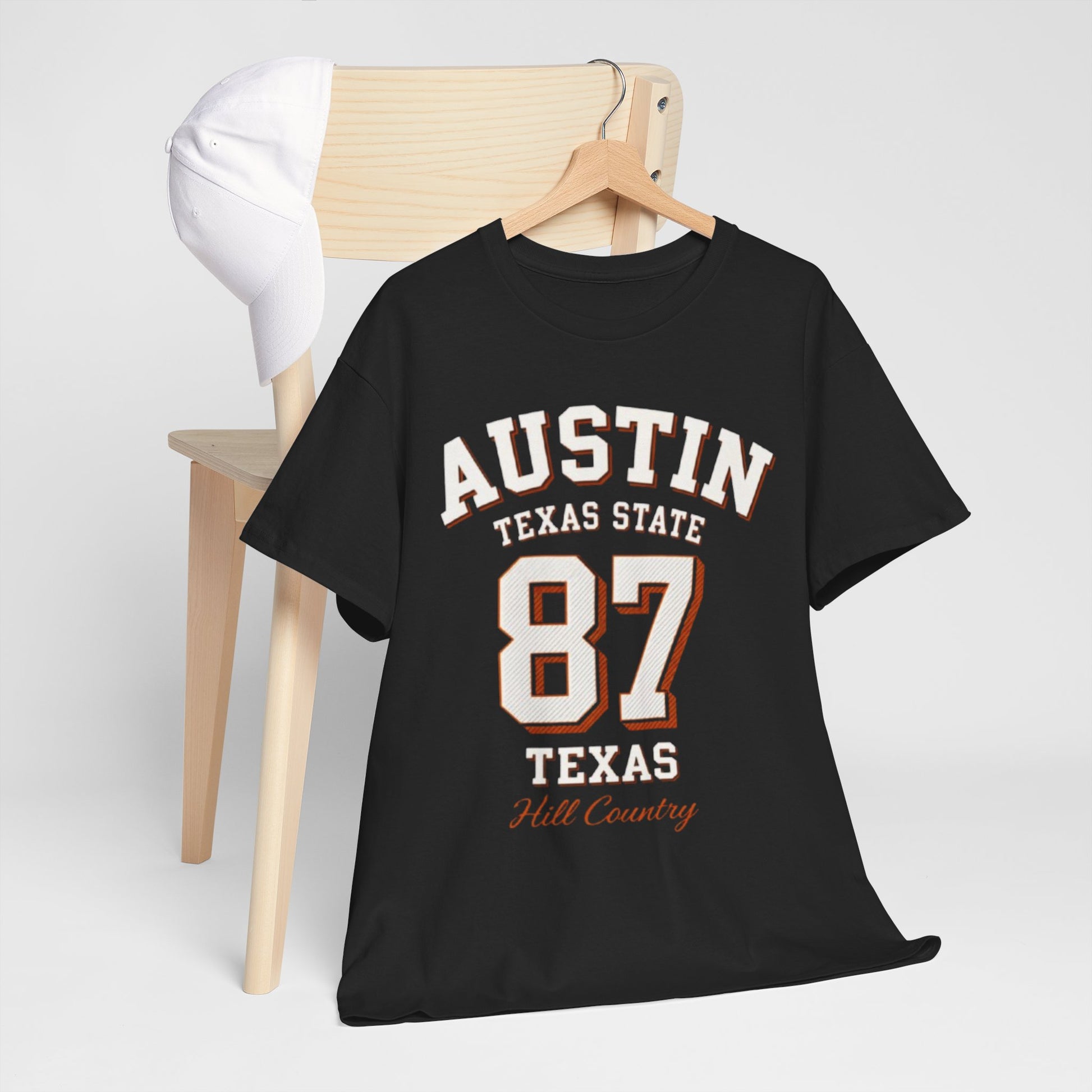 Dark Slate Gray Austin Texas State 87 Graphic T-Shirt – Vintage Varsity City Streetwear Tee