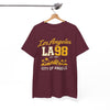 White Smoke Los Angeles LA 98 'City of Angels' T-Shirt vintage script bold varsity numbers tee