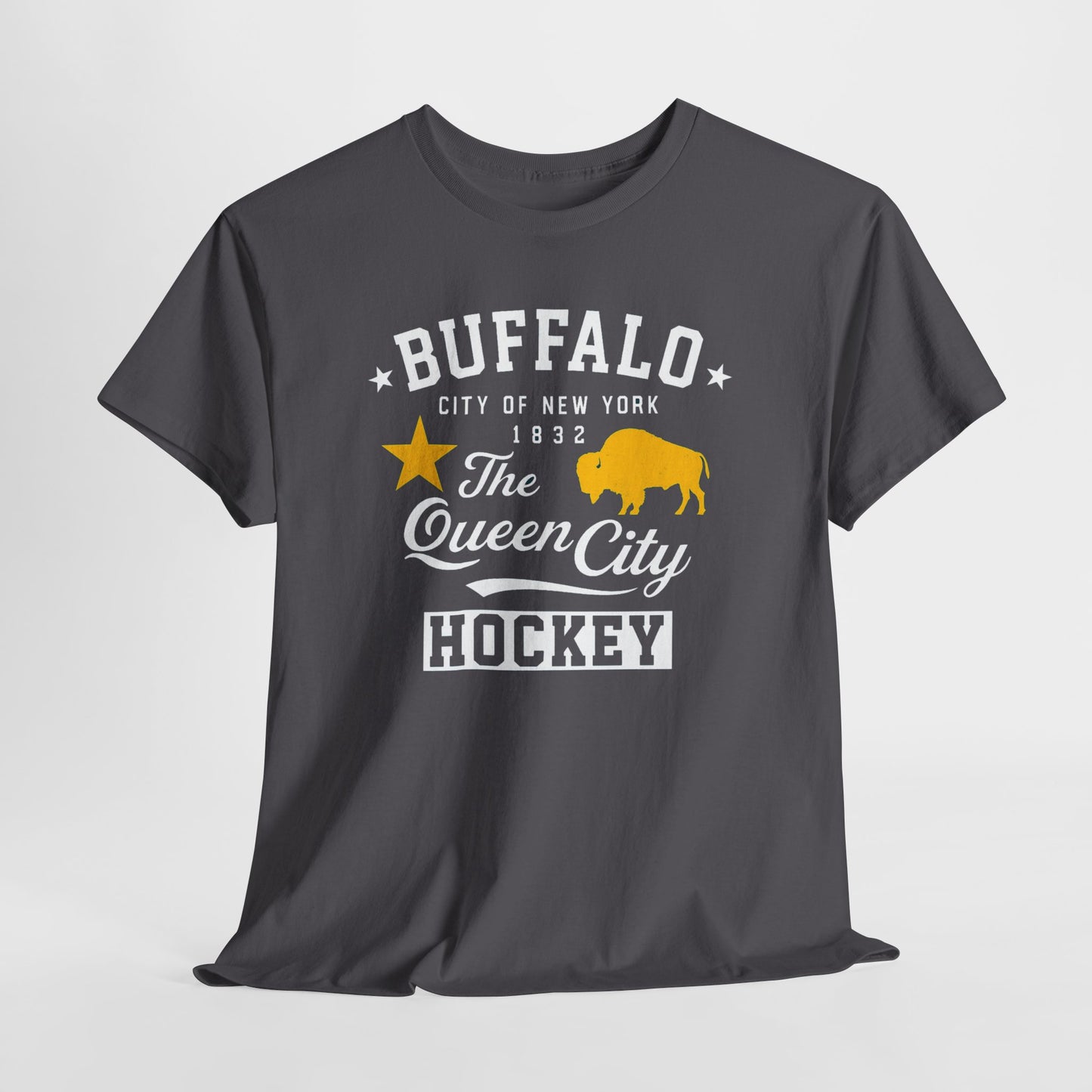 Buffalo City T‑Shirt – Gold Star & Bison Graphic Tee