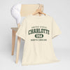 Antique White Charlotte, North Carolina USA Tee — Vintage Collegiate City T‑Shirt