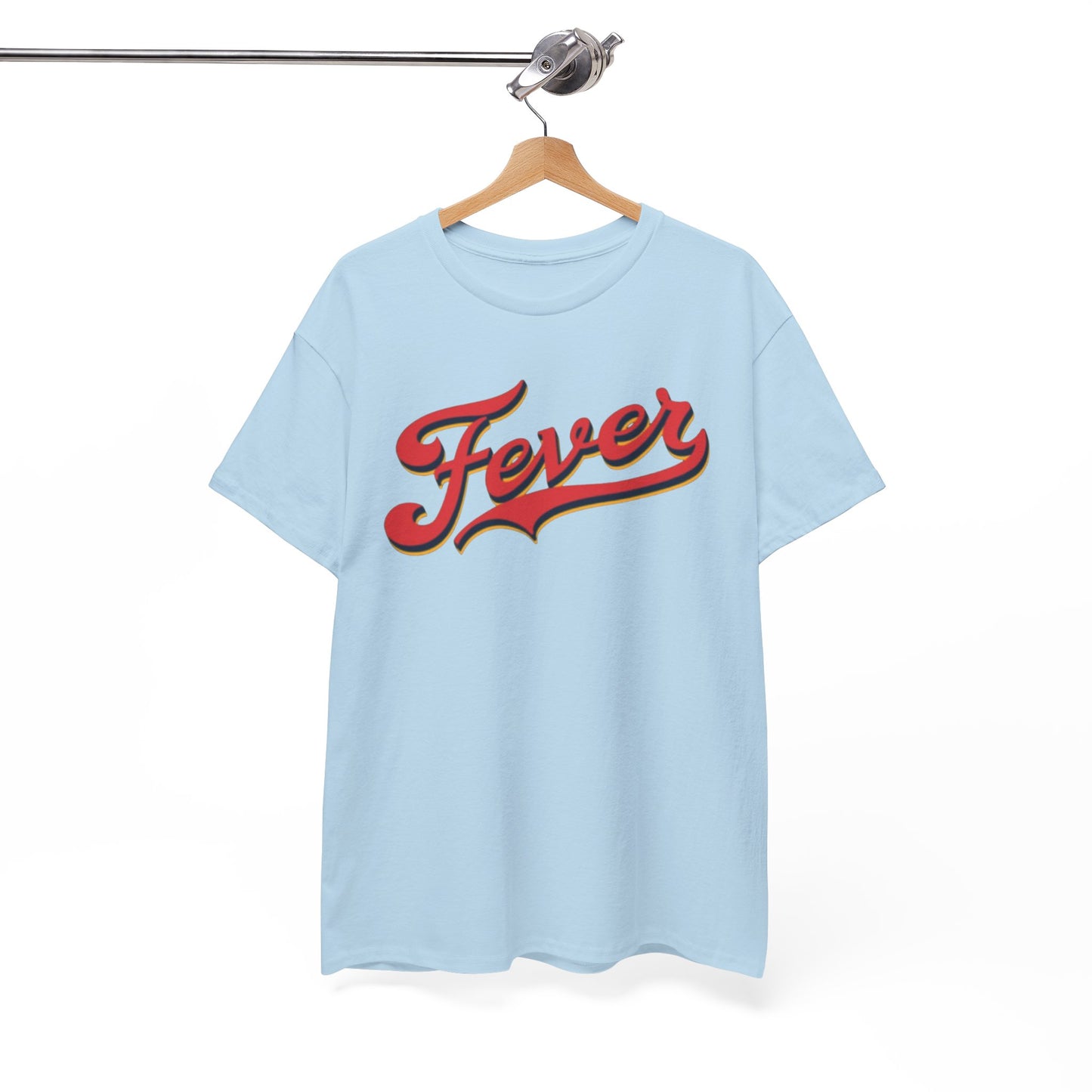 White Smoke Indiana Fever Retro Script Tee — Vintage Red & Gold Graphic T-Shirt