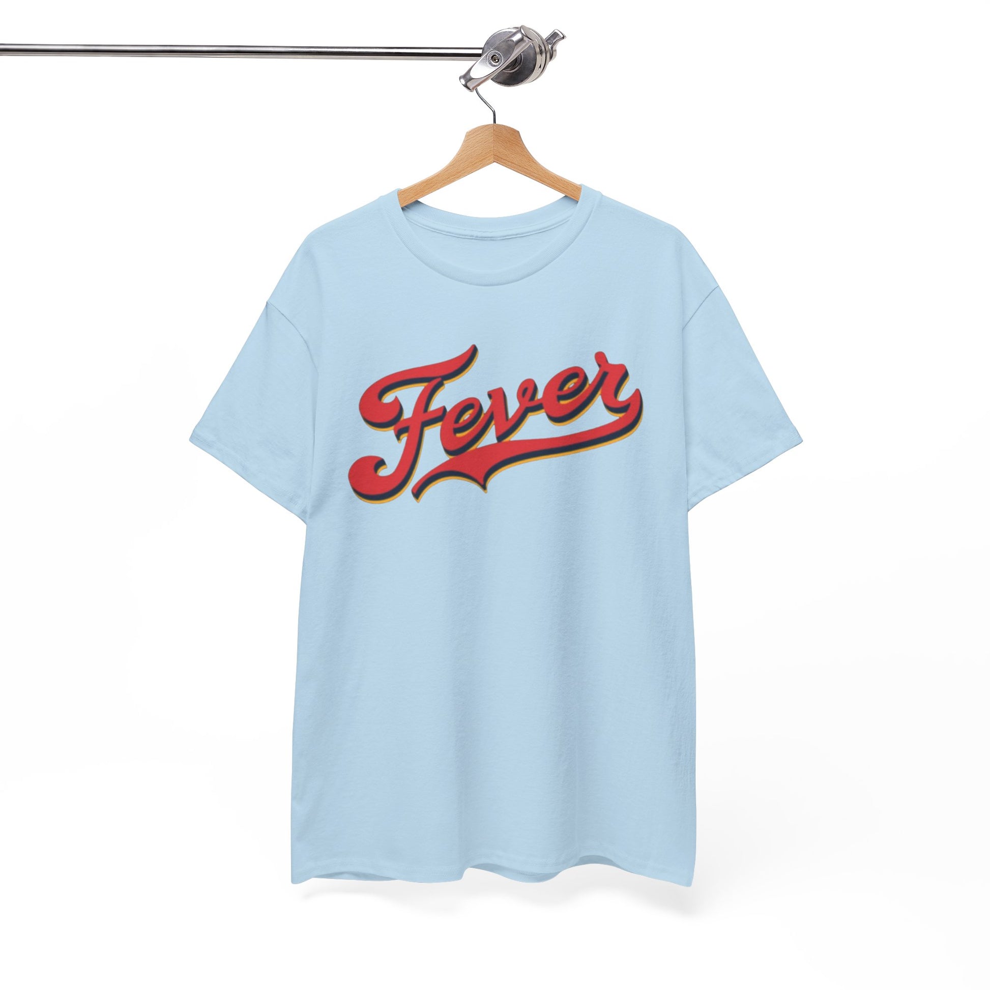 White Smoke Indiana Fever Retro Script Tee — Vintage Red & Gold Graphic T-Shirt