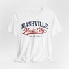 Lavender Nashville Music City T Shirt Vintage 90s Varsity Style — Vintage Americana Tour Tee