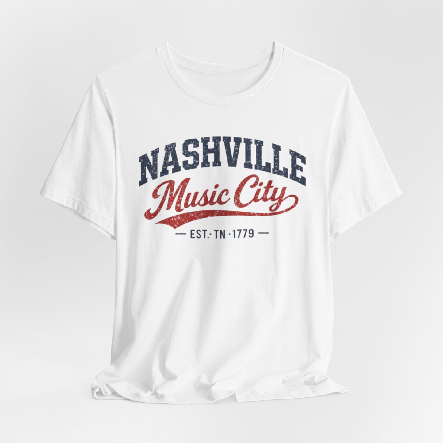 Nashville Music City T Shirt Vintage 90s Varsity Style — Vintage Americana Tour Tee