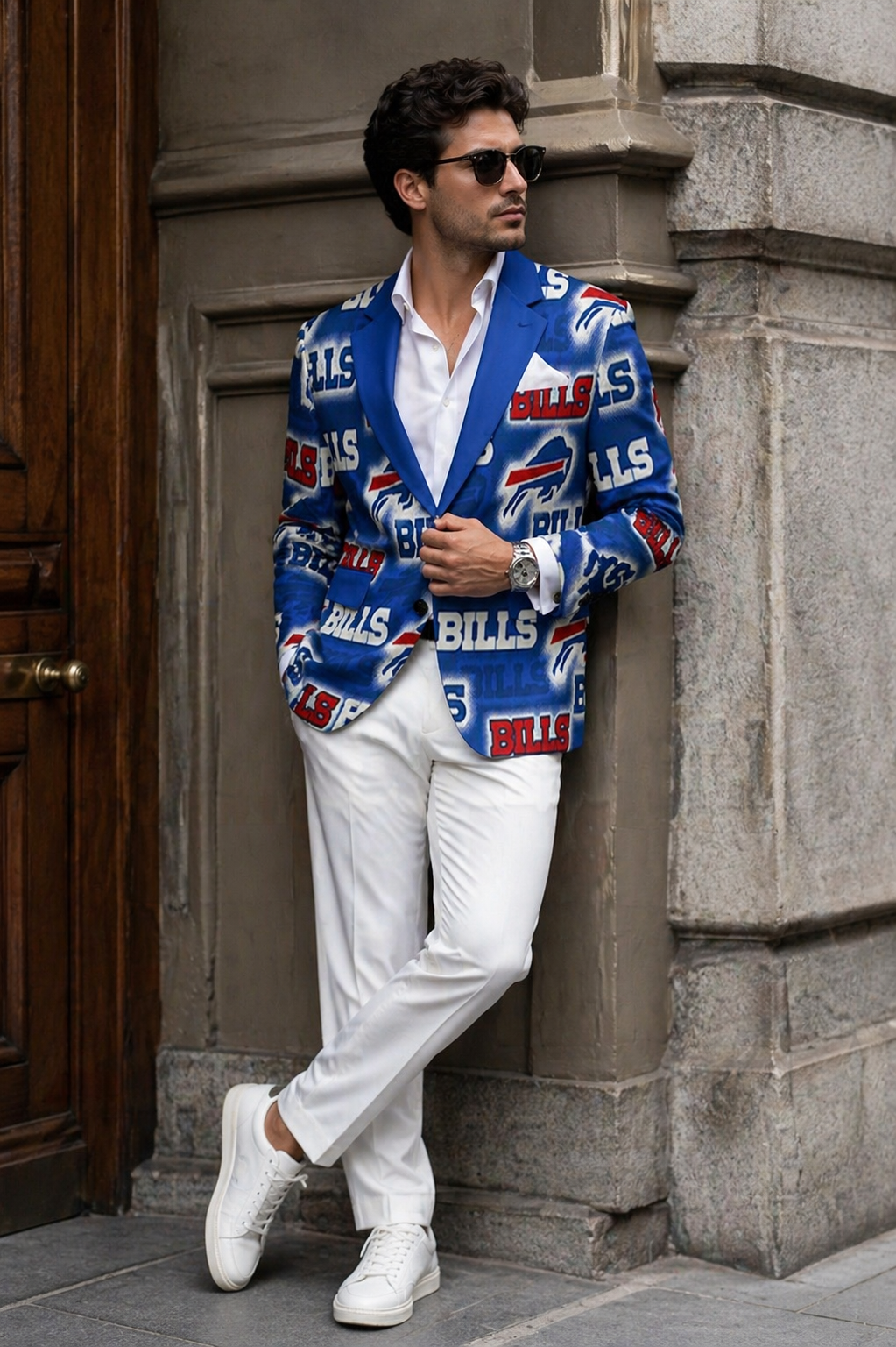 Buffalo football Flat Lapel Collar Suit Blazer