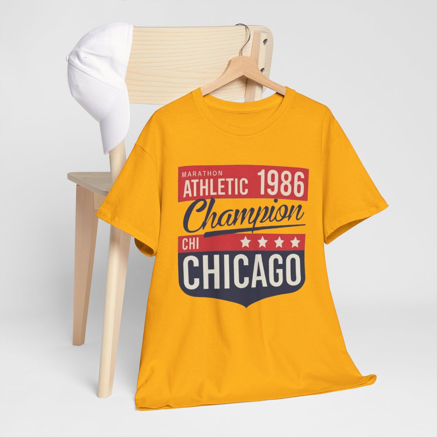 Chicago Marathon Champion 1986 T-Shirt – Vintage Athletic Streetwear Tee
