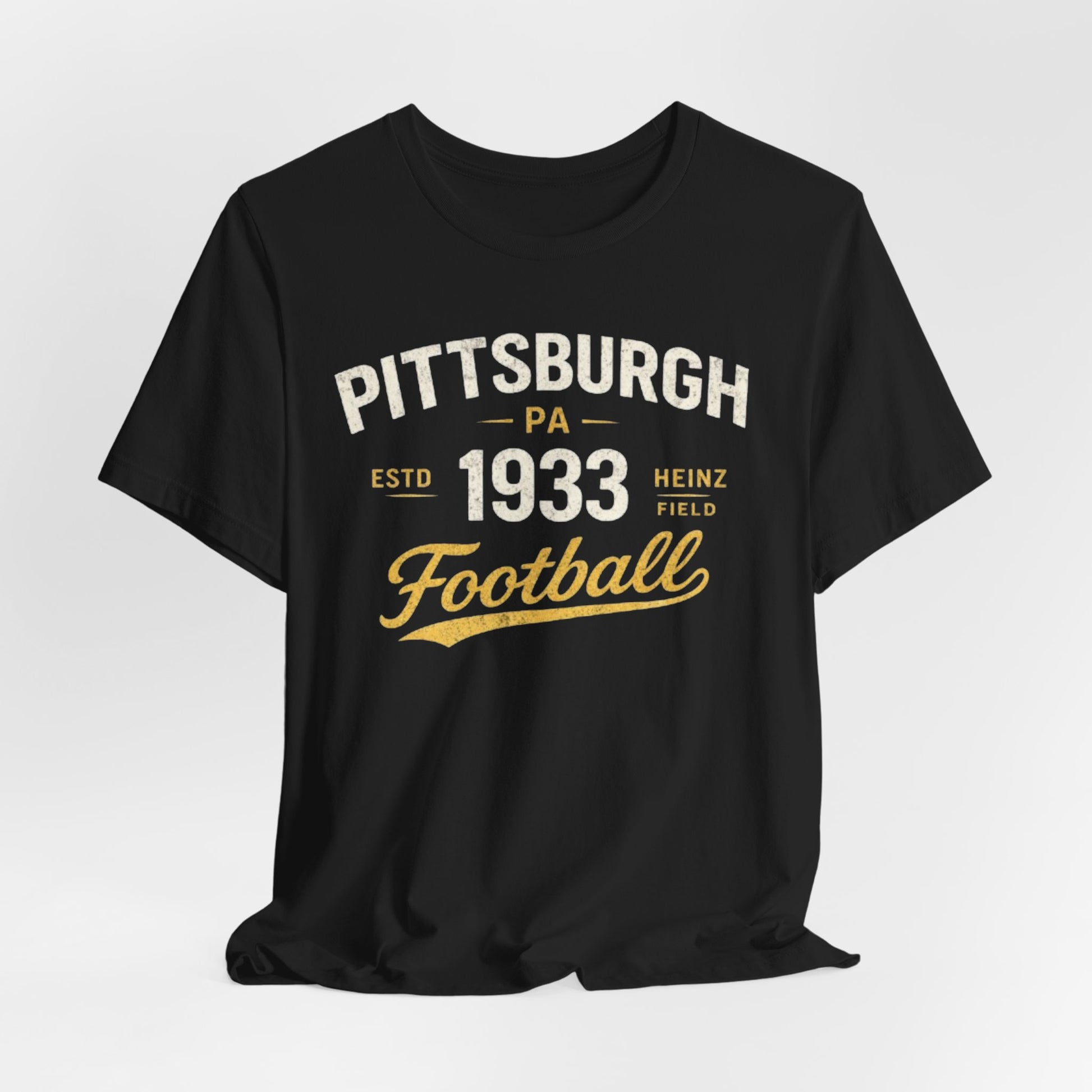 Black Pittsburgh 1933 Football Tee — Vintage Heinz Field Fan Shirt