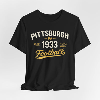 Black Pittsburgh 1933 Football Tee — Vintage Heinz Field Fan Shirt
