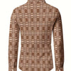 Dim Gray Men'S Plaid Long-Sleeve Shirt with 3D Digital Printing, Suitable for Casual Outings, Entertainment, And Gatherings