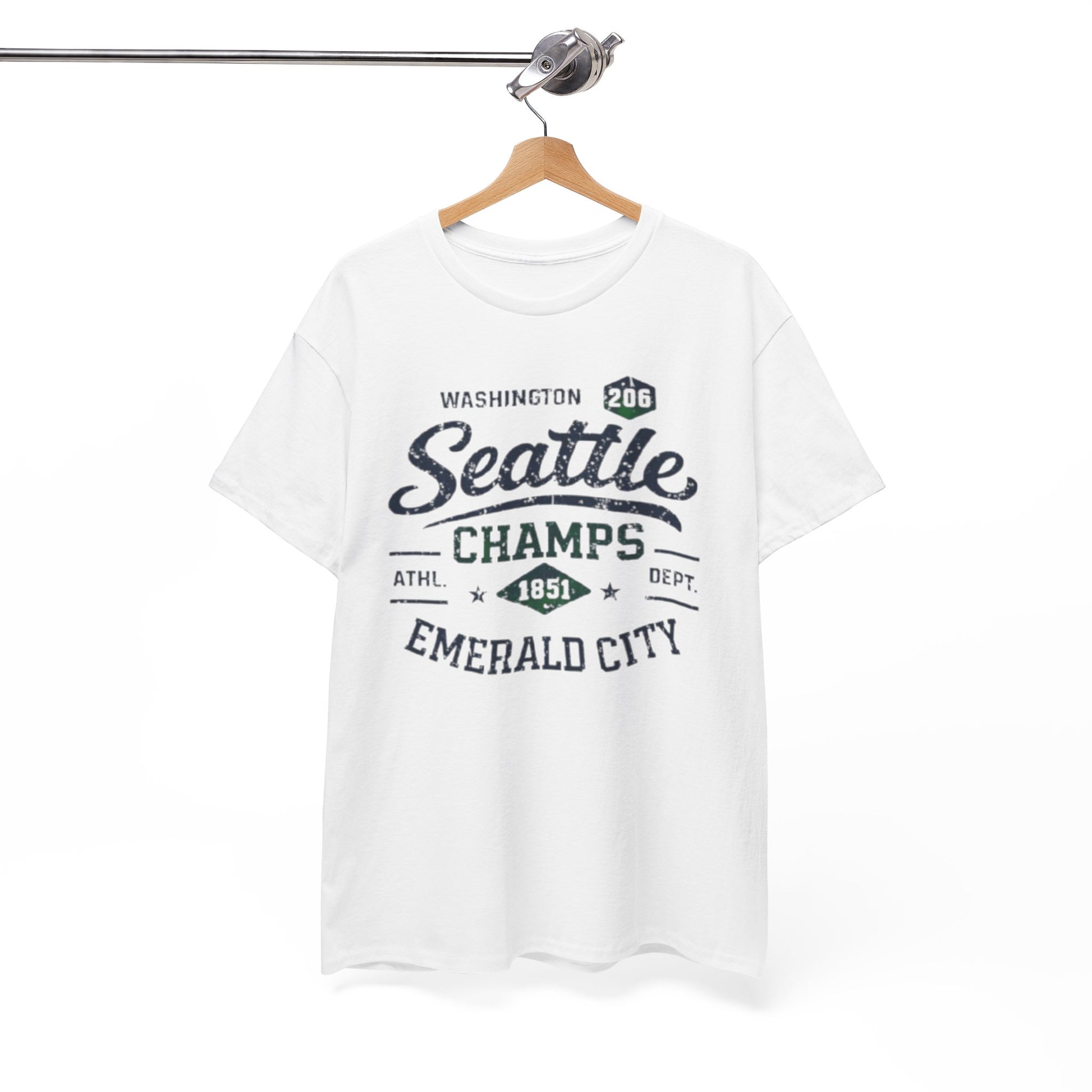 White Smoke Seattle Champs T-Shirt — Emerald City Vintage Athletic Tee