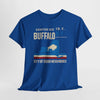 Lavender Buffalo NY City of Good Neighbors T-Shirt — Retro New York State Silhouette Tee