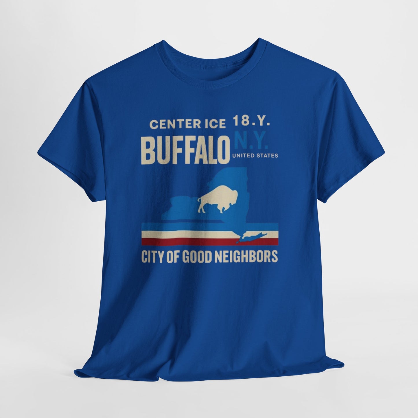 Buffalo NY City of Good Neighbors T-Shirt — Retro New York State Silhouette Tee