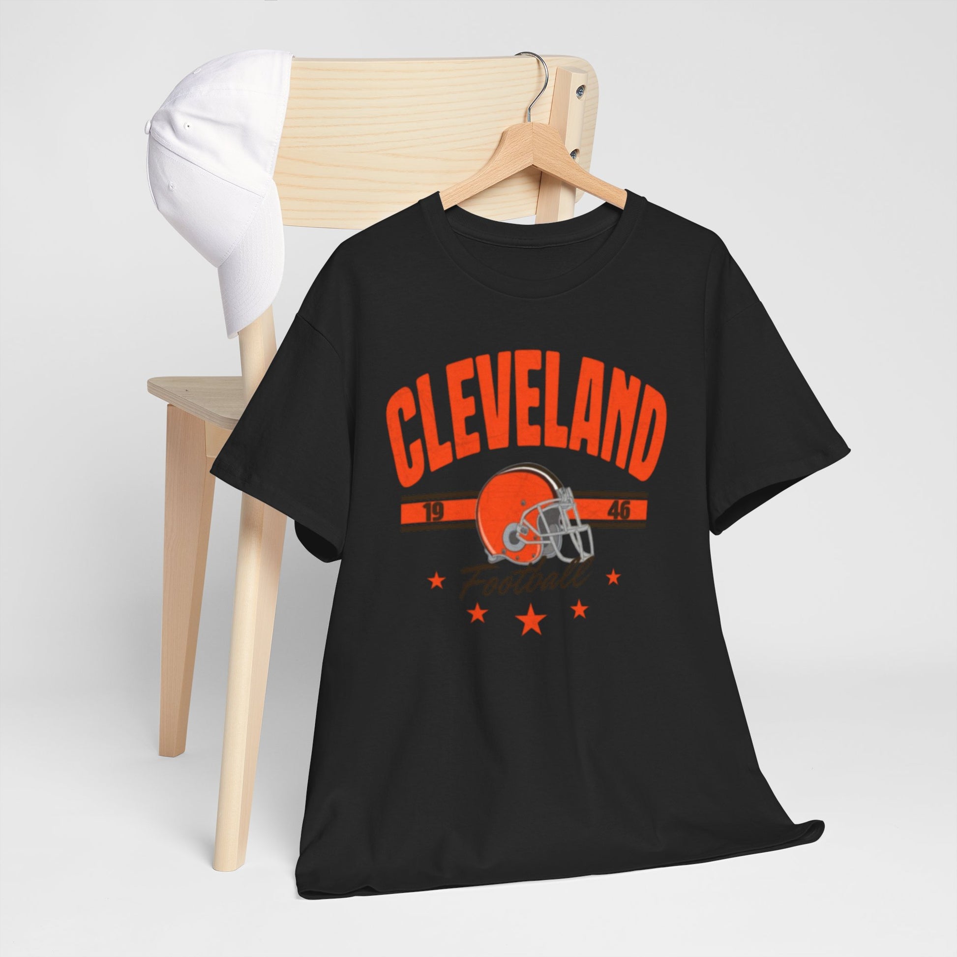 Cleveland Football Tee — Retro Helmet & Stars Fan Shirt streetwear fashion product image 5