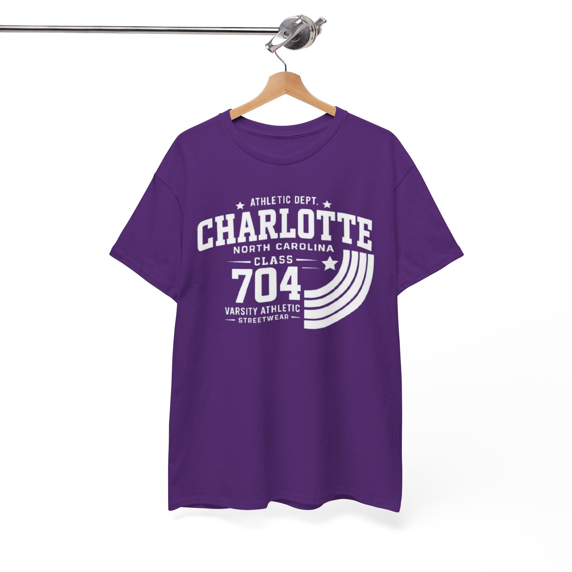 White Smoke Charlotte 704 Varsity Athletic Streetwear T Shirt –  College Graphic Tee