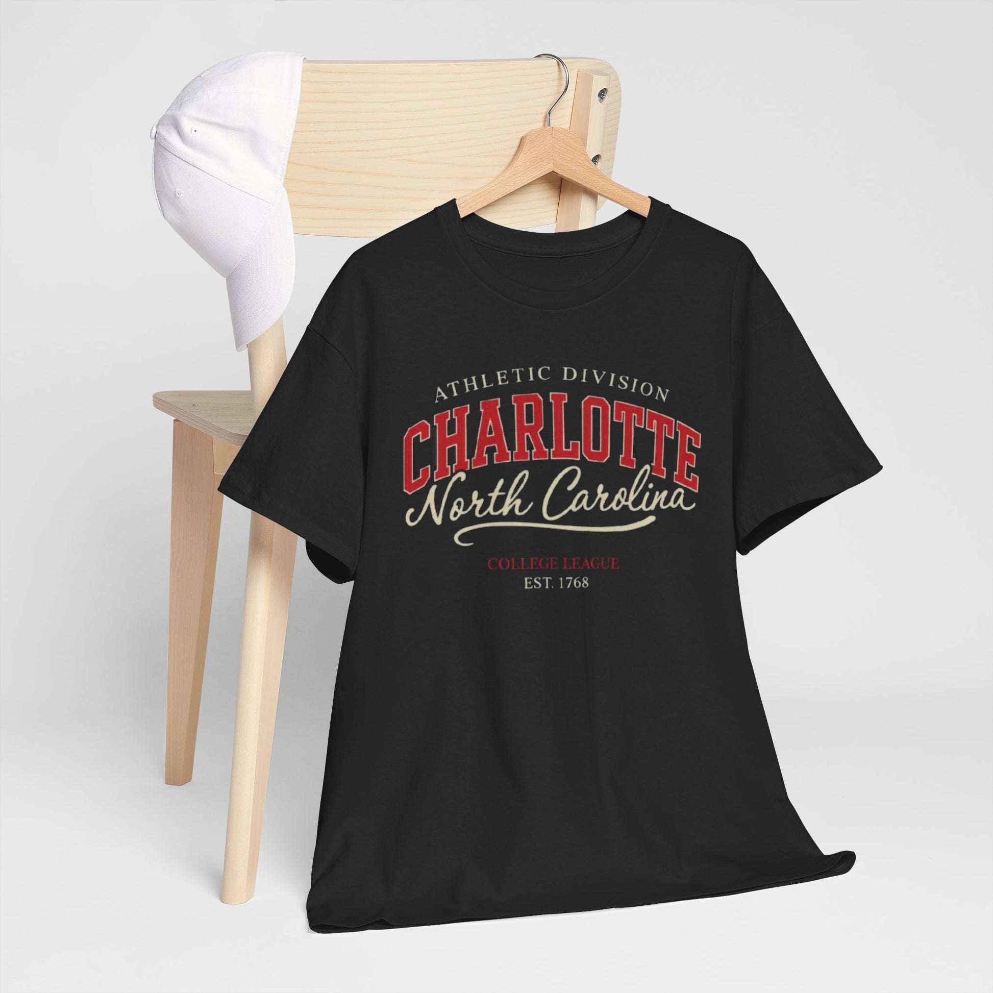 Dark Slate Gray Charlotte North Carolina Athletic Division  T Shirt – Navy Blue College League Graphic Tee