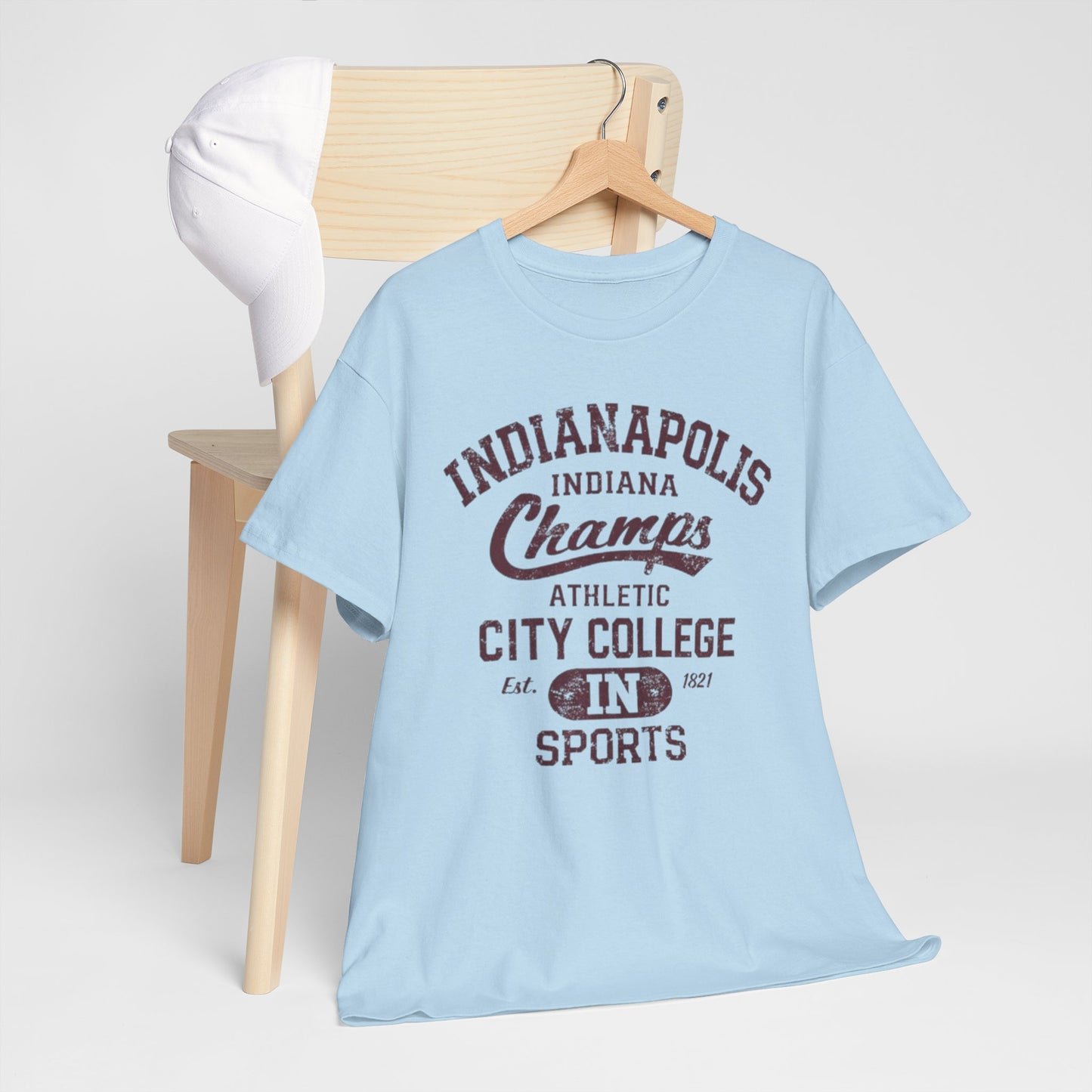 Light Blue Indianapolis Champs Athletic City College T-Shirt