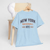 Light Blue New York baseball tee  NYC t shirt  vintage baseball  sporty shirt