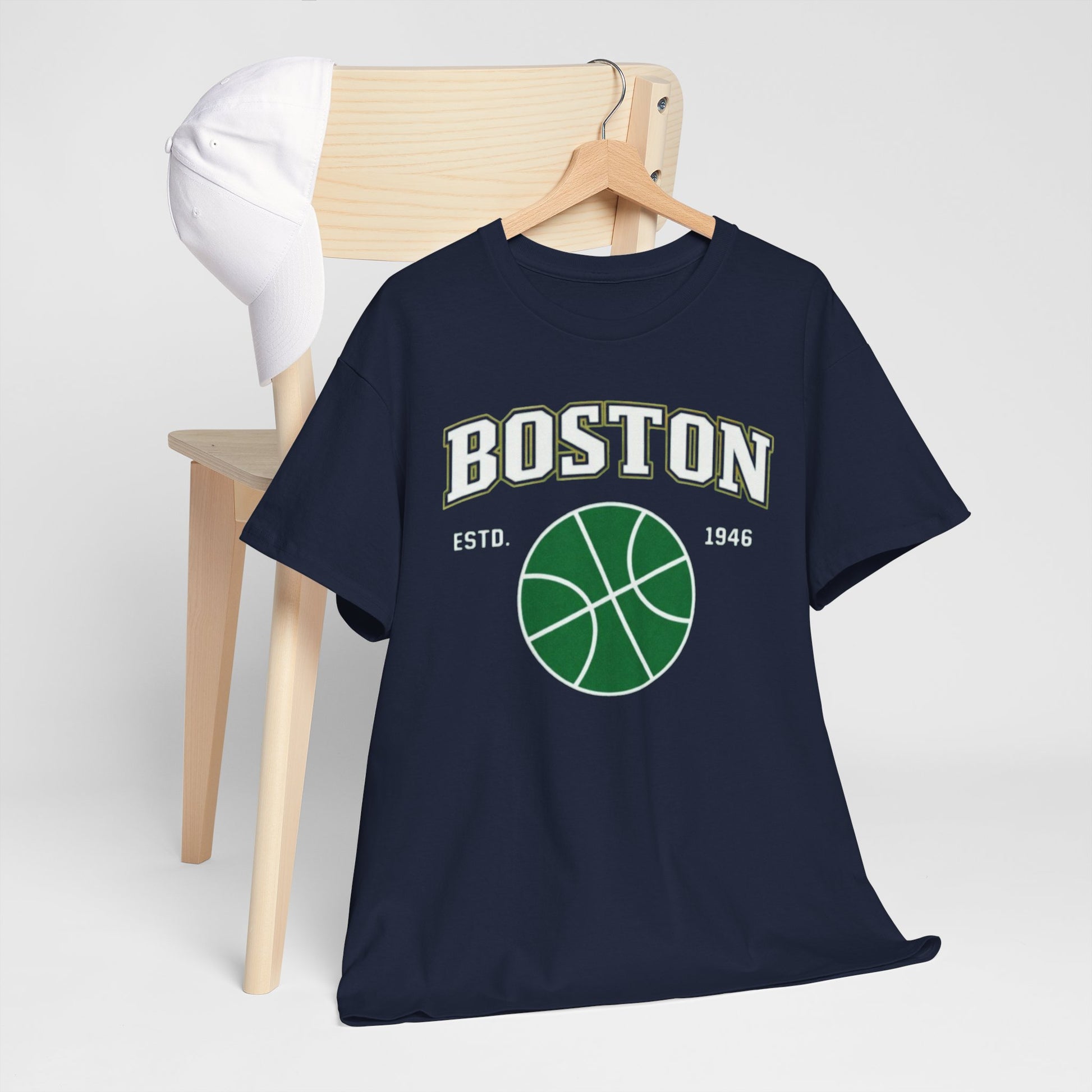 Dark Slate Gray Boston Basketball Tee – Retro Established 1946 Sports Shirt