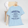 Light Blue Houston Athletic Dept. T-Shirt — USA Texas 1990 Vintage Collegiate Tee