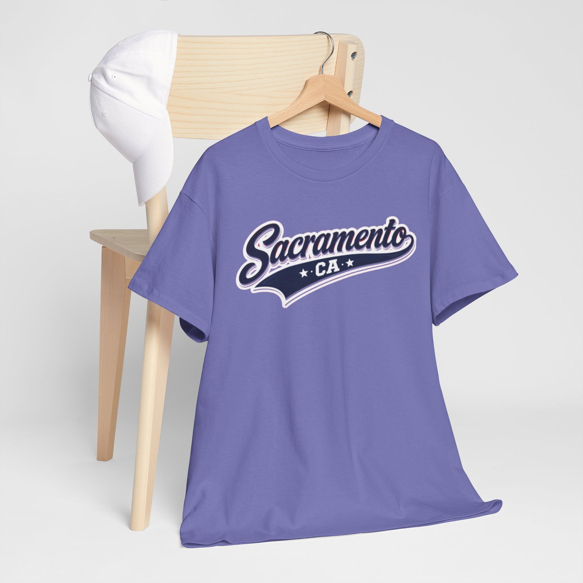 Light Slate Gray Sacramento CA Vintage Script T‑Shirt