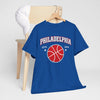 Dark Slate Blue Philadelphia Basketball T-Shirt – 90s Varsity Streetwear Style tee