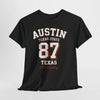 Dark Slate Gray Austin Texas State 87 Graphic T-Shirt – Vintage Varsity City Streetwear Tee